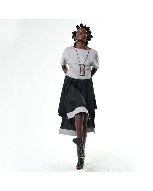 Metamorph Blue Two-Toned Asymmetrical Denim Tunic Dress