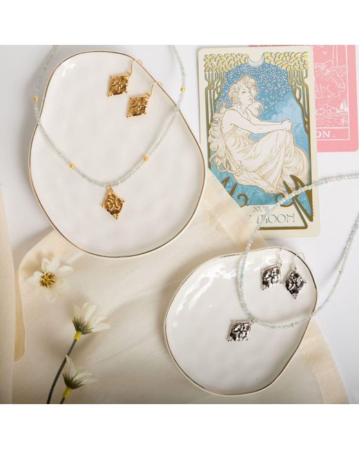 Seven Saints Metallic Pisces Vintage-Style Dangle Earrings, Rhodium Plated