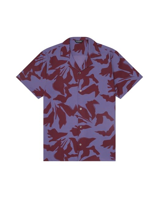 Playaluxe Purple Saint Tropez Cabana Shirt Burgundy Lilac for men