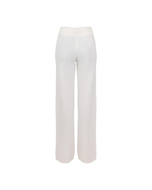 tirillm White Andrea Merino Wool Loose Fitted Trouser- Off