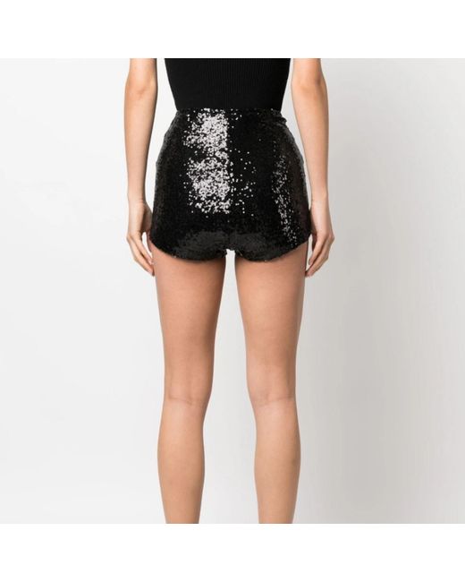 LIA ARAM Black Embellished Sequin Shorts