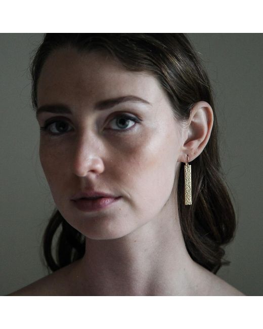 Heather Hawkins Jewelry Metallic Hand Hammered Bar Earrings