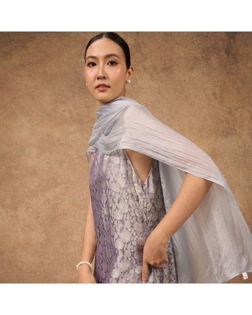 Silk and Bears Gray Silk Scarf – Hand-Dyed Mulberry Silk Shawl, Wedding & Evening Wrap