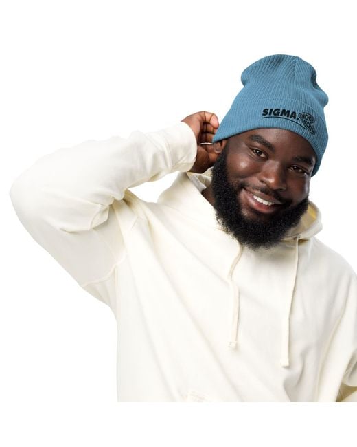 Anchor and Crew Blue Light Sigma Gen. Organic Cotton Embroidered Beanie for men