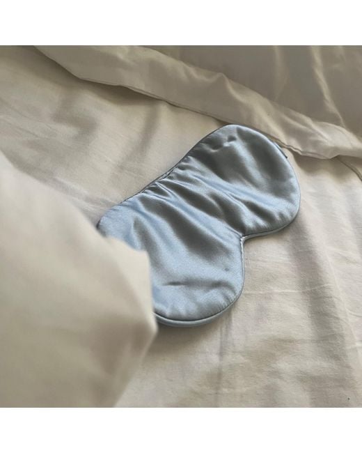 Soft Strokes Silk Blue Pure Mulberry Aviator Style Silk Eye Mask Set Of Two
