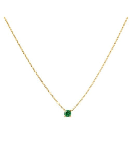 Lily Flo Jewellery Metallic Emerald Claw Solitiare Pendant Necklace