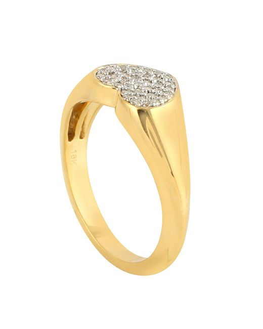 Artisan Metallic Diamond Heart Signet Ring