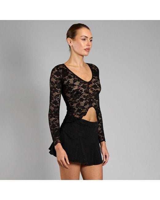 Love and Nostalgia Black Kelly Denim Flip Skirt