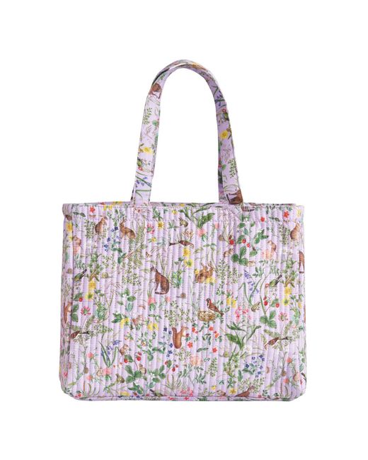 Fable England Multicolor Fable Meadow Creatures Lilac Quilted Tote