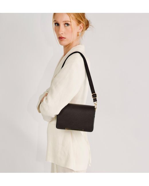 Apatchy London Black The Newbury Chocolate Leather Crossbody Bag