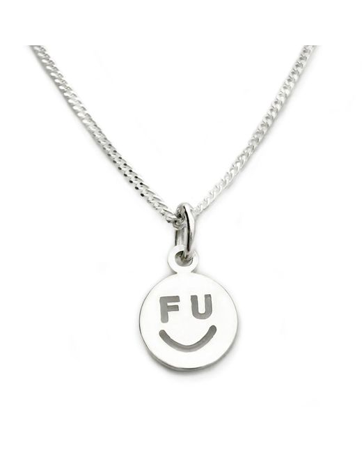 LITZI Metallic F U Happy Face Pendant