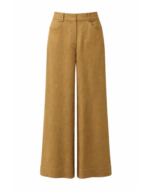 Exquise Natural Sienna High Waisted Wide Leg Linen Pants