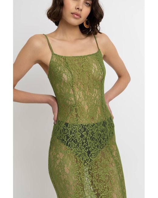 Amy Lynn Green Sahar Floral Lace Maxi Dress