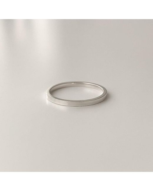 Cote Cache White Classic Flat Band Ring
