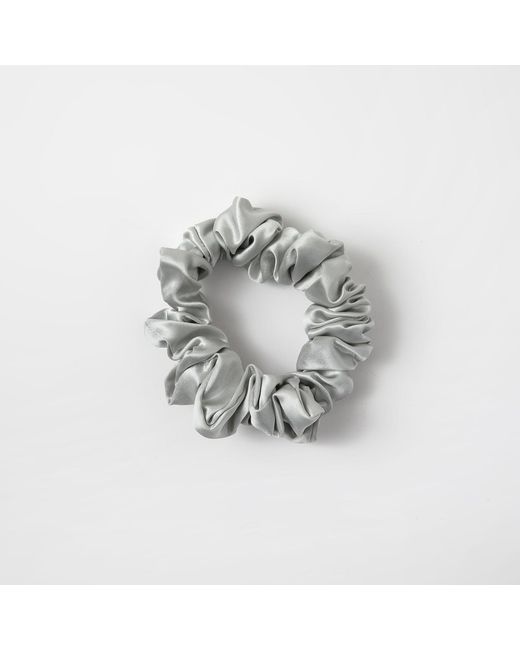 Soft Strokes Silk White Pure Mulberry Silk Mini Scrunchie Set Of Five