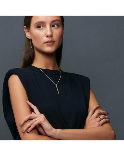 Edge Only Metallic Bar Pendant 18Ct Vermeil