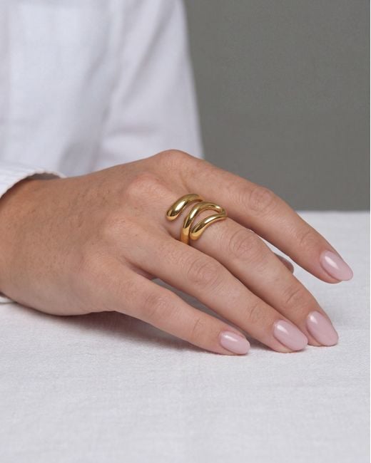 Elk & Bloom Metallic Chunky Wrap Wave 14K Ring