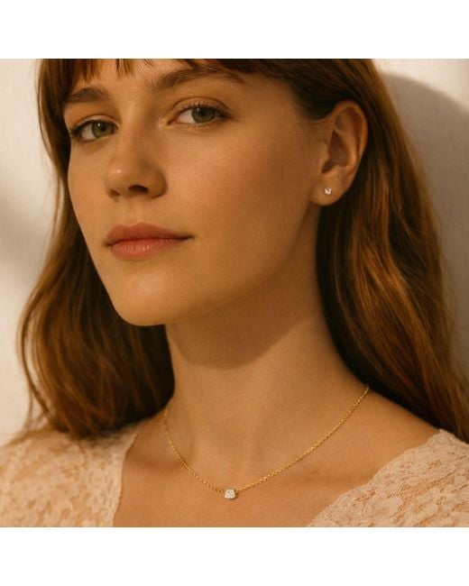 Lily Flo Jewellery Metallic Aurora Ruby Solitaire Necklace