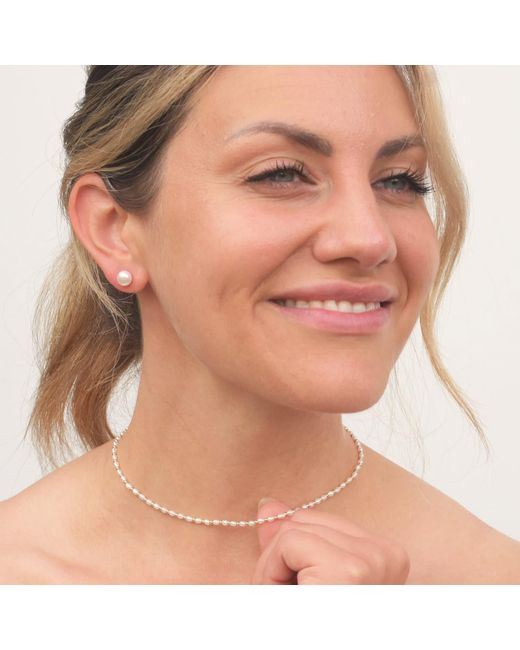 Kiri & Belle Metallic Nina Tiny Pearl And Bead Necklace