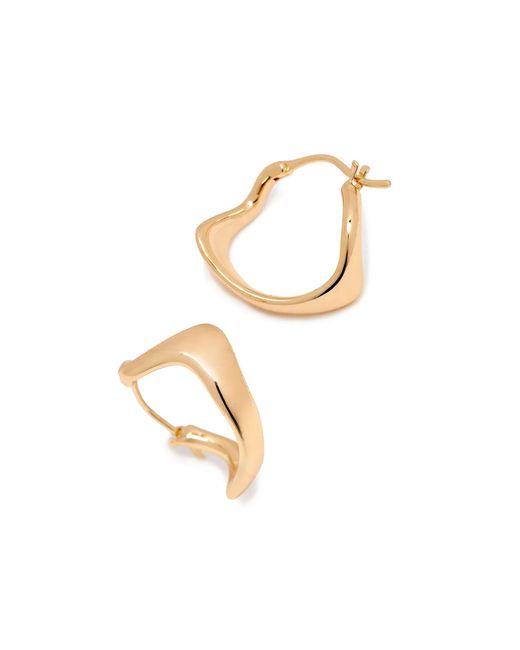 Potoska Metallic Curved Mini Hoop Earrings