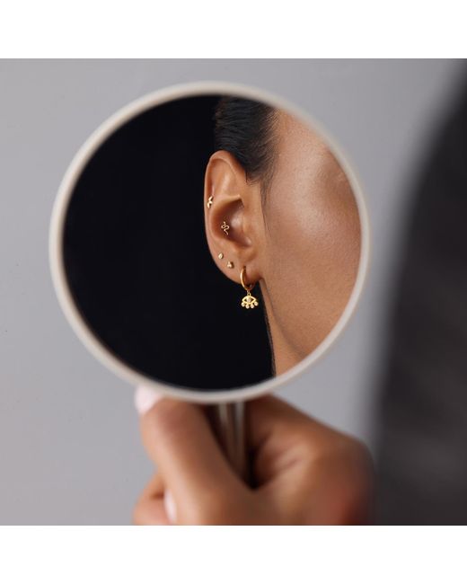 Vanhi Metallic 14K Solid Trinity Flat Back Stud