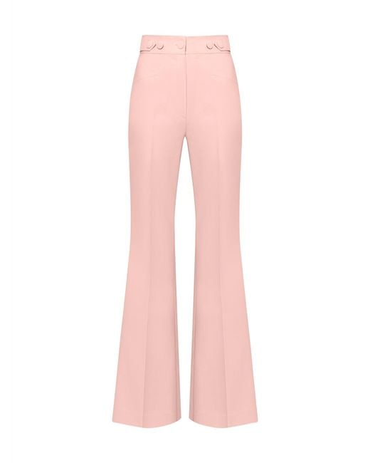 Tia Dorraine Pink Flared Trousers With Adjustable Waist