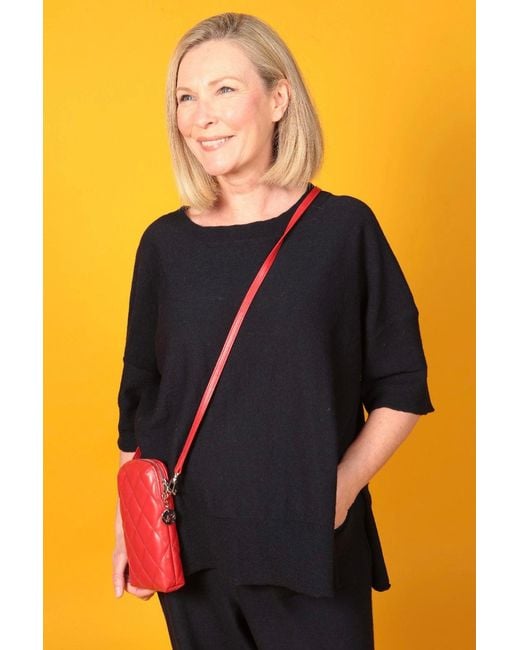 SJW BAGS LONDON Red Orée Quilted Leather Small Crossbody Bag