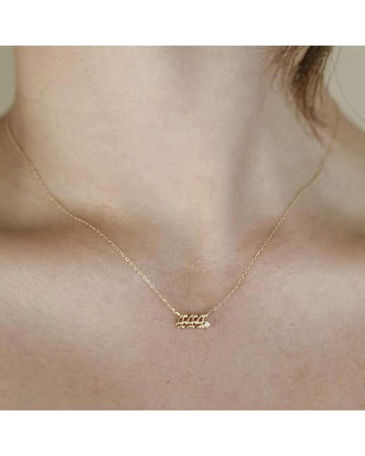 Zepplin the Label Metallic Angel Number Necklace-Four Four Four Necklace-Dainty Necklace