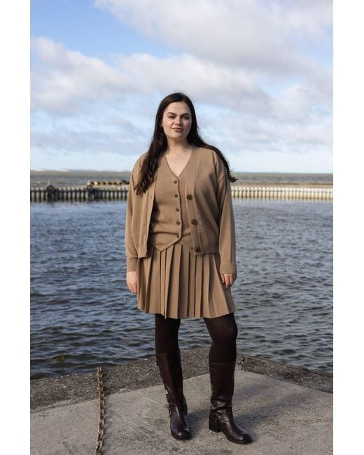 SALANIDA Natural Neutrals Galante Knitted 100% Merino Waistcoat
