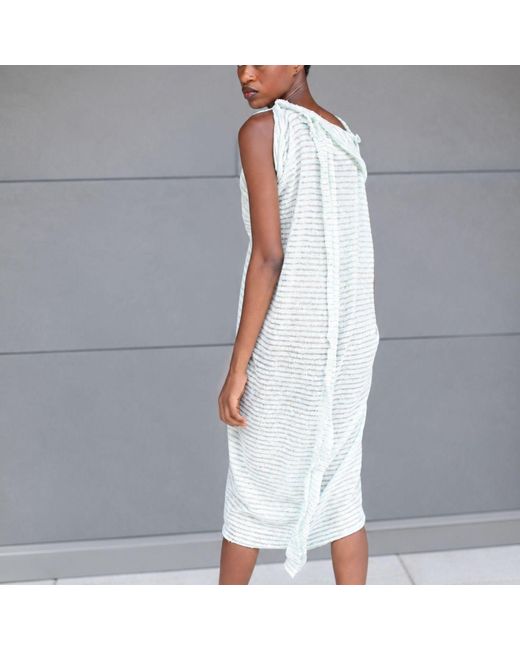 Miro Misljen White Seafoam Sculpture Midi Dress