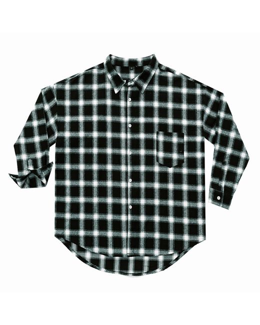 Zenzee Black Boxy Boyfriend Flannel