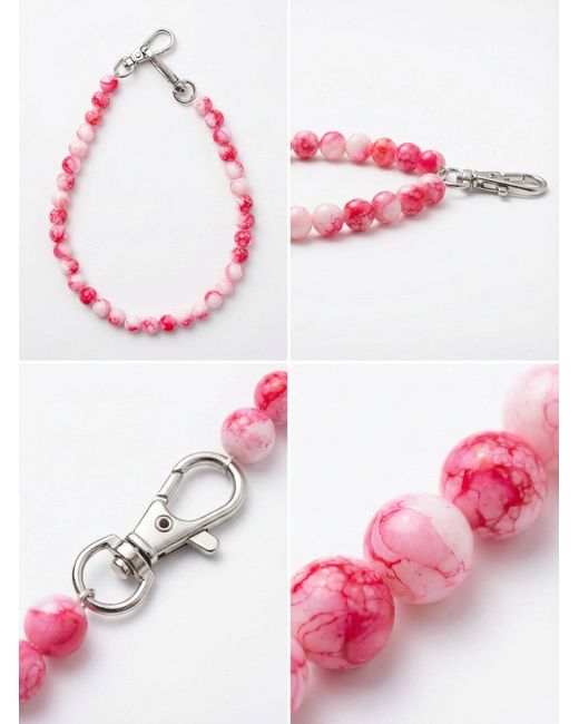 seree Pink Beaded Bag Charm