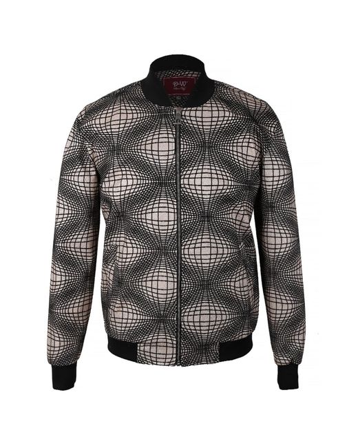 DAVID WEJ Black Velvet Geometric Glitter Bomber Jacket – for men