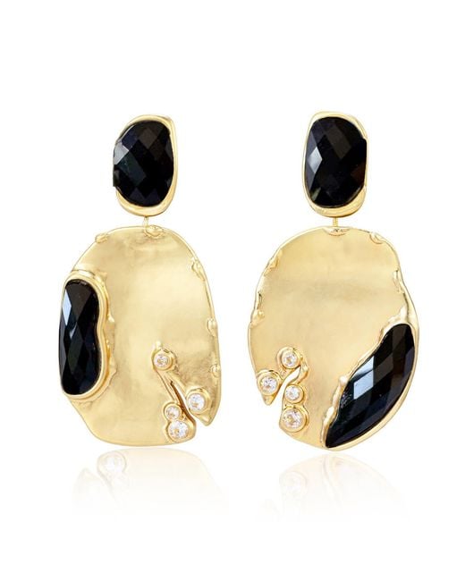 Rare Matters Jewelry Metallic Onyx Drop Earrings
