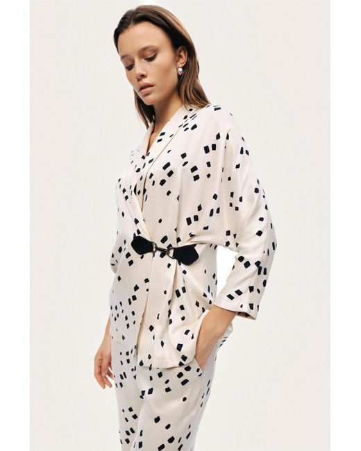 Nocturne Natural Printed Wrap Jacket