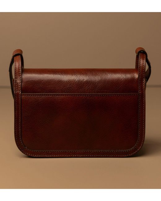 Time Resistance Brown Leather Crossbody Bag For