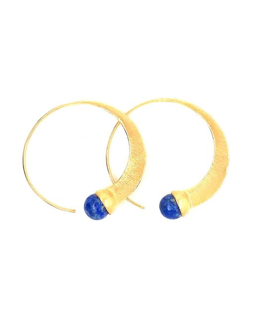 GEM BAZAAR Metallic Lapis Loop Earrings