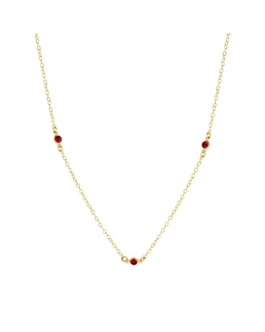 SET & STONES Metallic Birthstone Station Necklace- January
