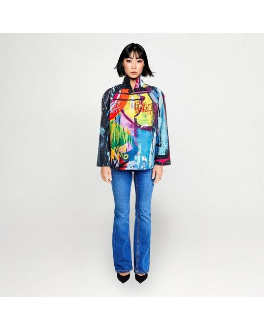 Maxjenny Blue High Neck Top