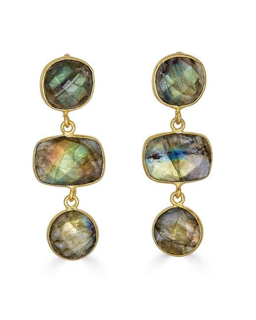 Loni Paul Jewelry Green Labradorite Dangle Earrings
