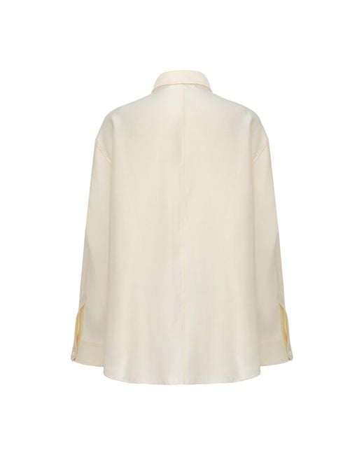 FRONT ROW SHOP Natural Neutrals Stud-Embellished Shirt Vanilla