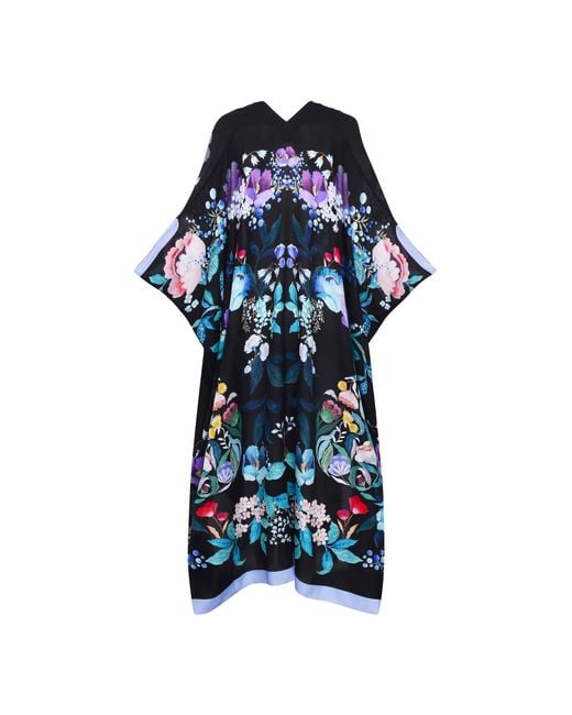 Meng Blue Silk Georgette Kaftan