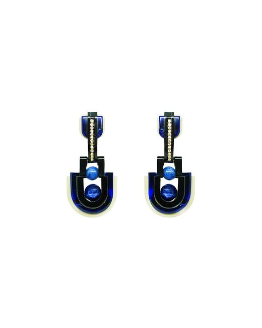 Gissa Bicalho Blue Handmade Acrylic Earring Pendant Orion