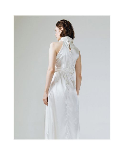 Ats the Label Gray Amelia Ruffle Neck Dress