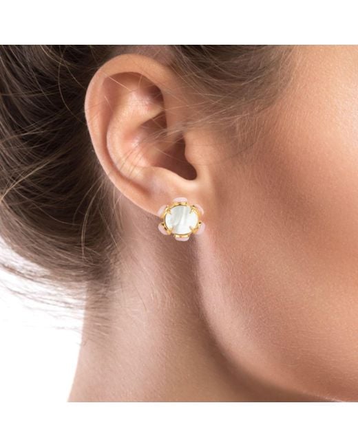 Bounkit Metallic Harriet Studs Opal Clip On