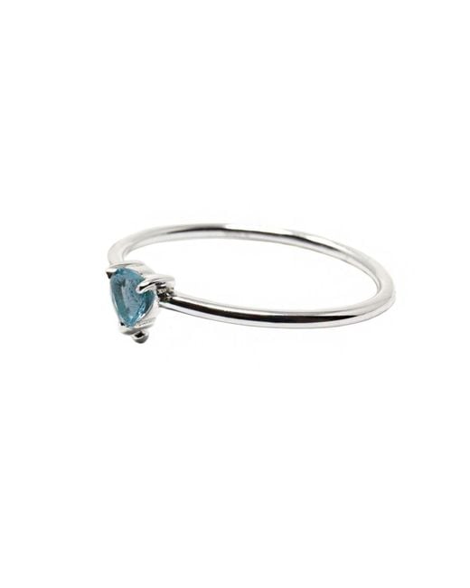 NASI SILVER Blue Yours Heart Ring- Topaz