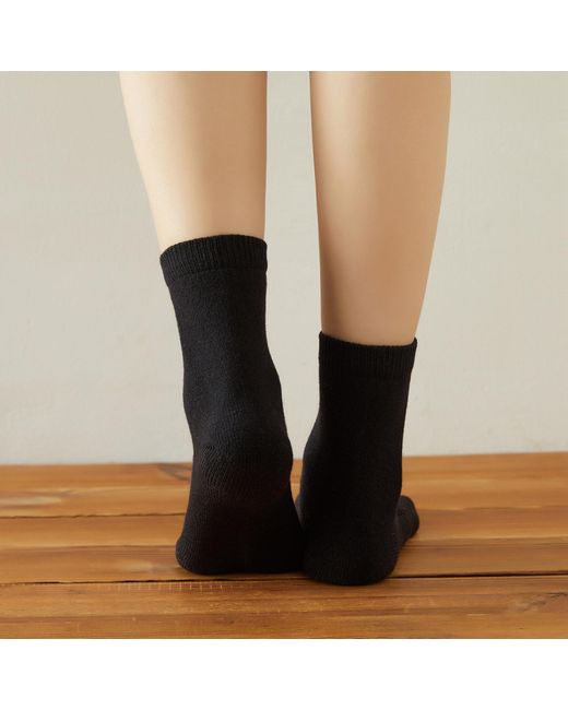 Soft Strokes Silk Black Wool Quarter-Length Socks Set Of Two