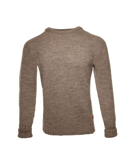 Arthur Beale Brown Neutrals Oiled Wool Pelmo Jumper for men