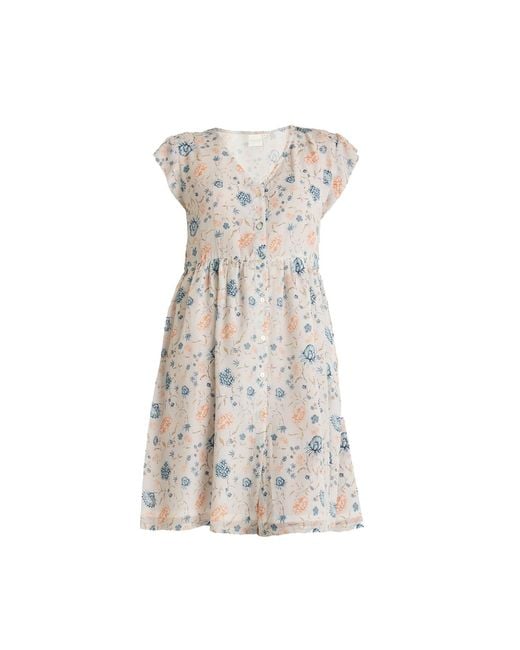 REISTOR Natural Cap Sleeved Short Crepe Dress