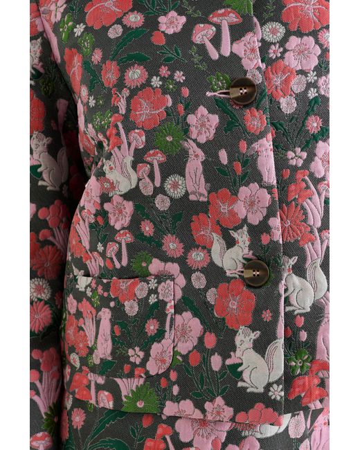 Louche Red Aubin Fairytale Jacquard Mini Skirt